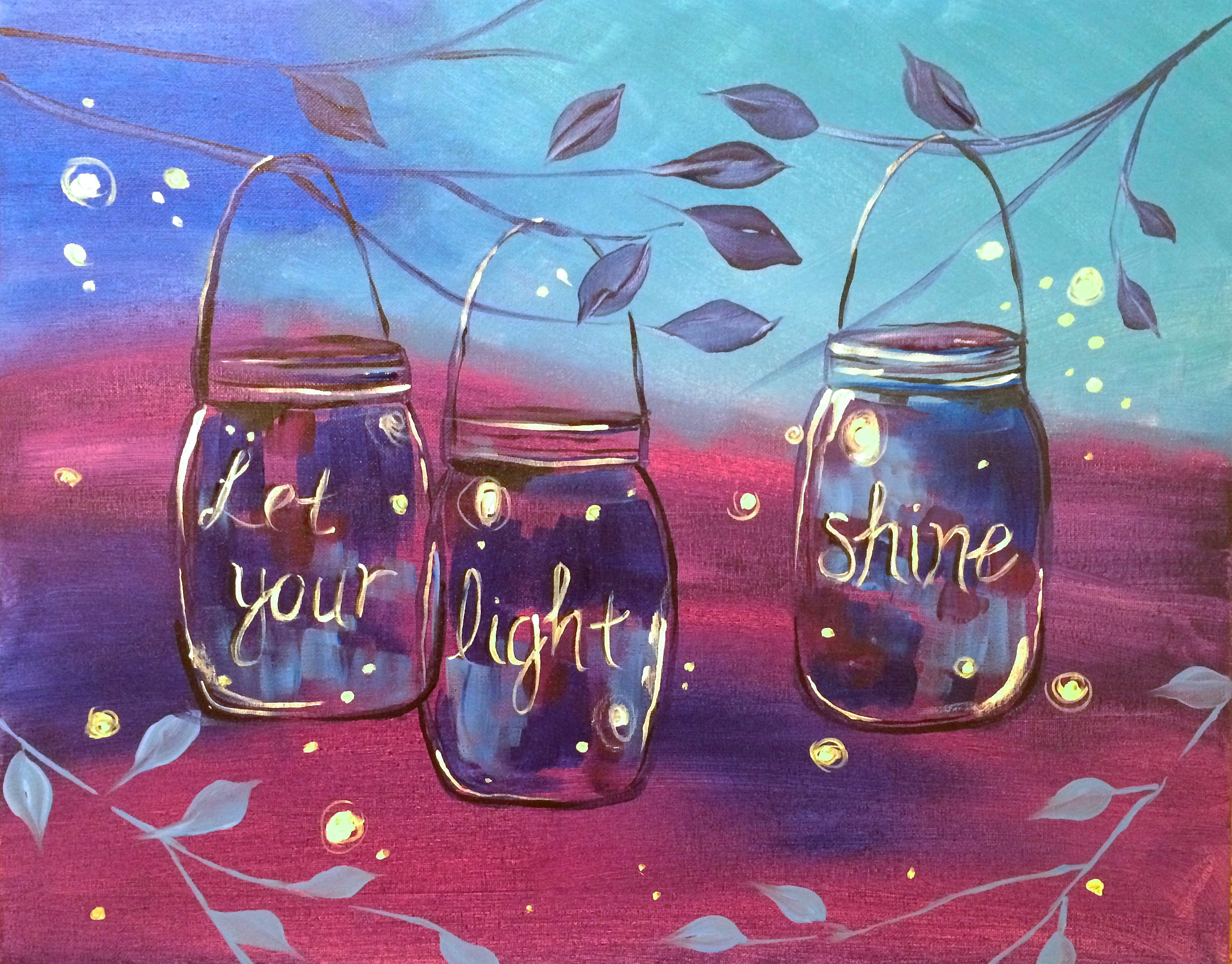 A Let Your Light Shine paint nite project by Yaymaker