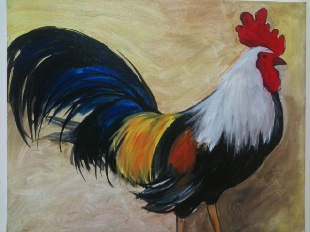 A French Country Rooster paint nite project by Yaymaker