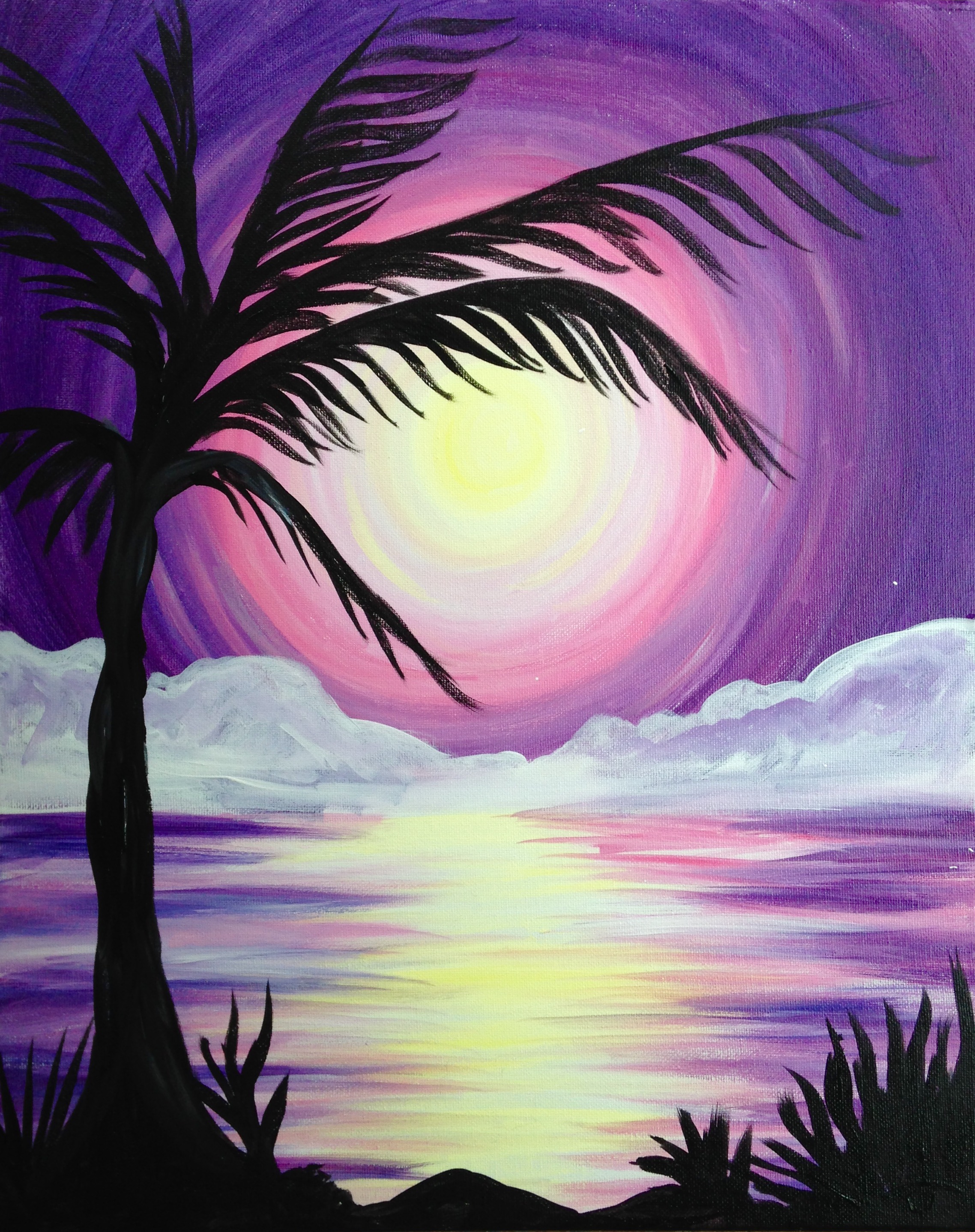 A Warm Tropical Sunset paint nite project by Yaymaker