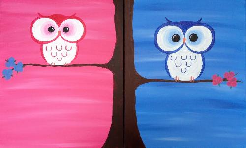 A Baby Big Eyes Partner Painting paint nite project by Yaymaker