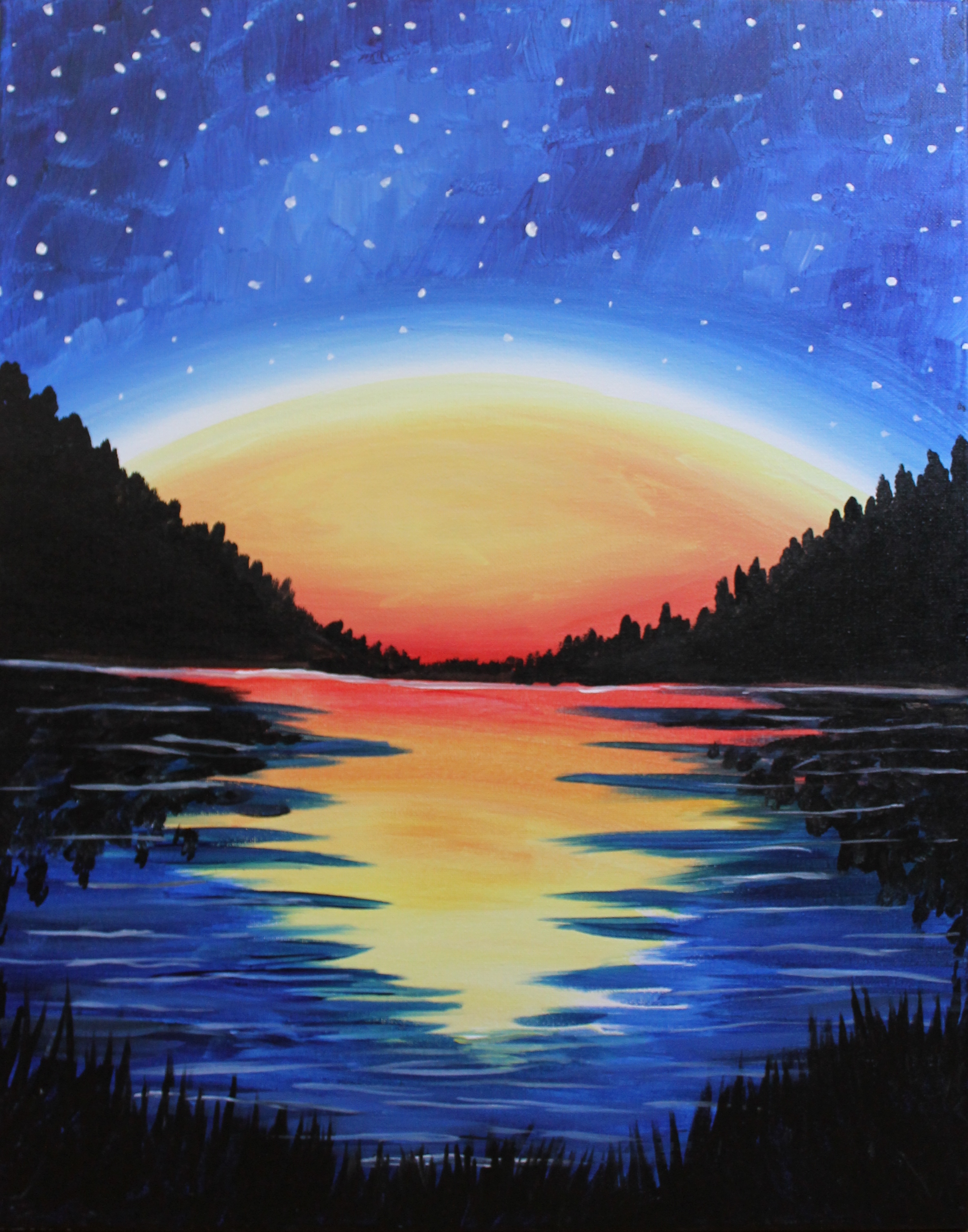 A High Peaks Starry Night paint nite project by Yaymaker