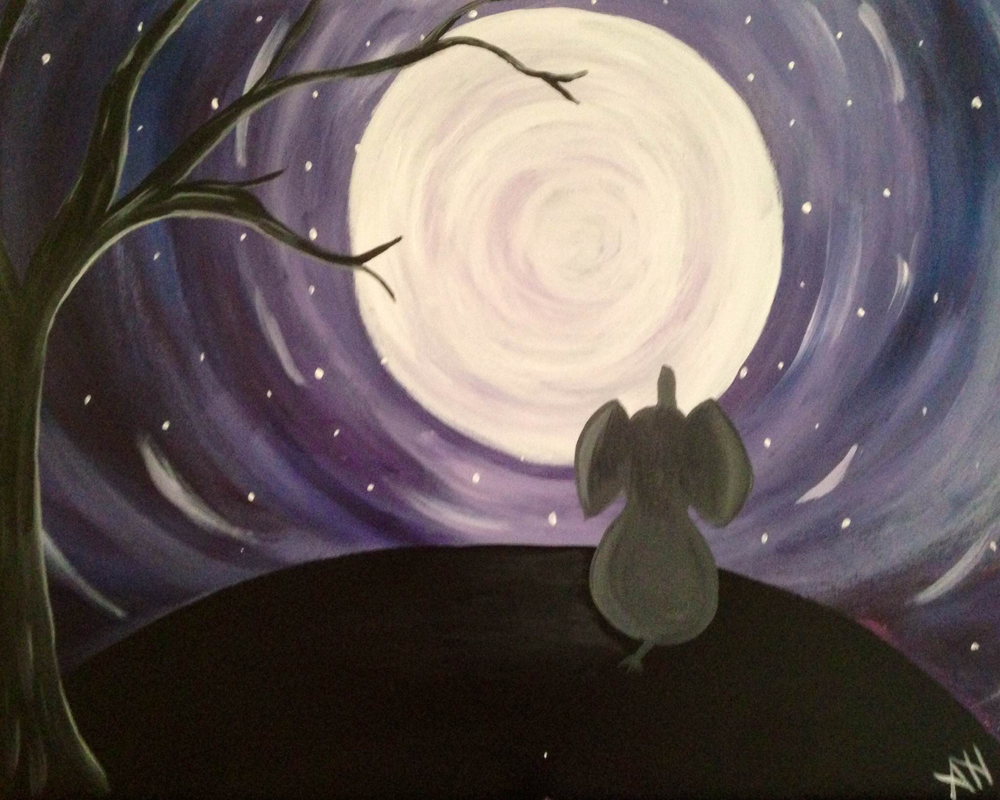 A Elephant in the Moonlight paint nite project by Yaymaker