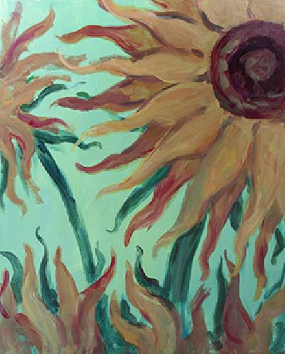 A Van Gogh Sunflowers 2 paint nite project by Yaymaker