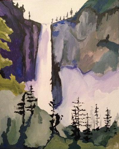 A Yosemite Falls paint nite project by Yaymaker