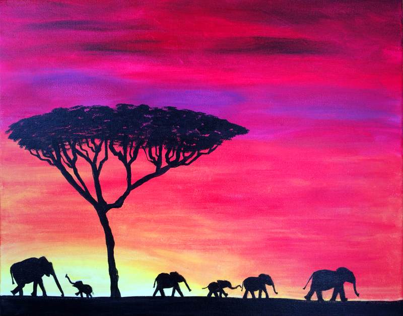 A Elephants On Parade paint nite project by Yaymaker