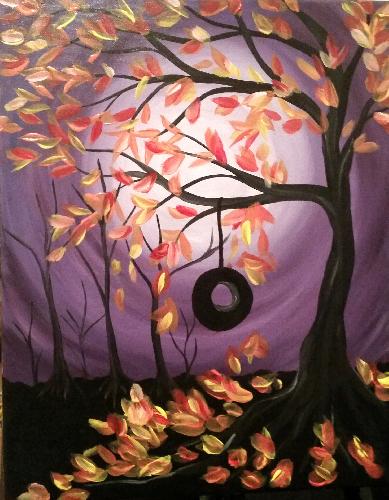 A Autumn Swing in the Park paint nite project by Yaymaker