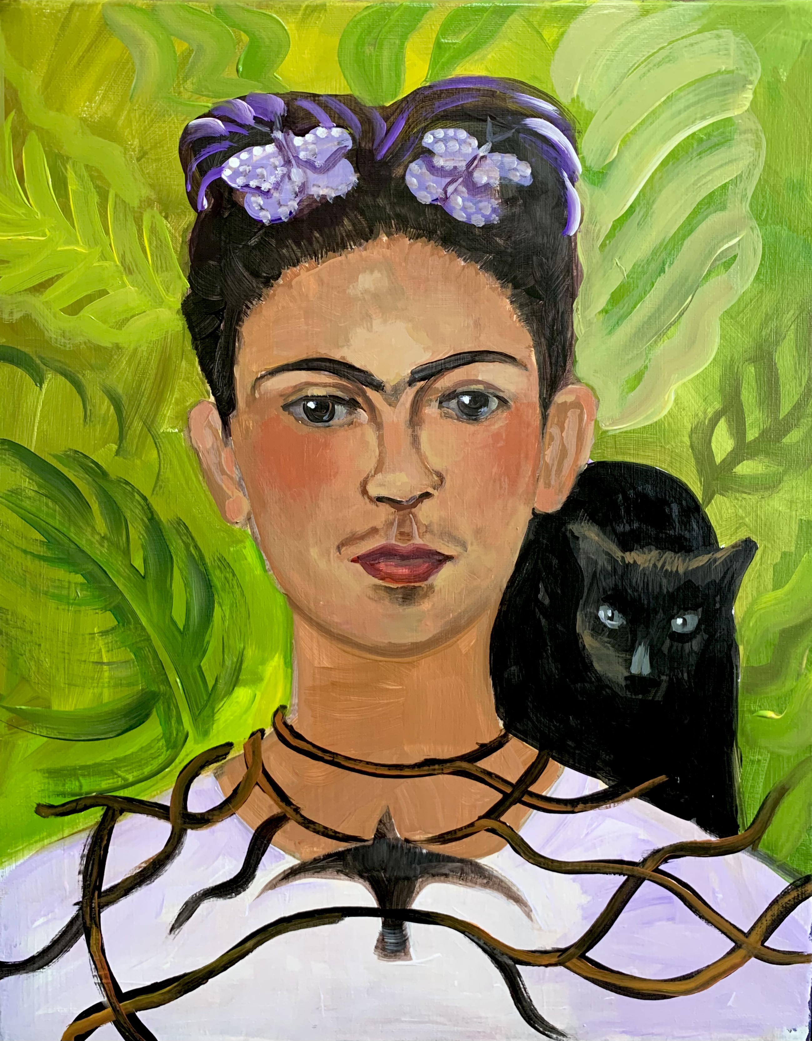 A Frida Kahlo  Self Portrait with Thorn Necklace and Hummingbird experience project by Yaymaker