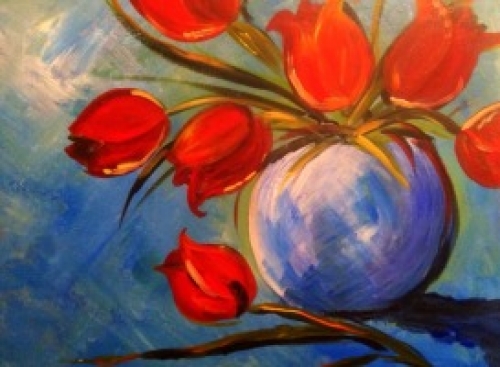 A Tulips paint nite project by Yaymaker