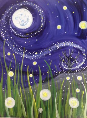 A Firefly Me to the Moon paint nite project by Yaymaker