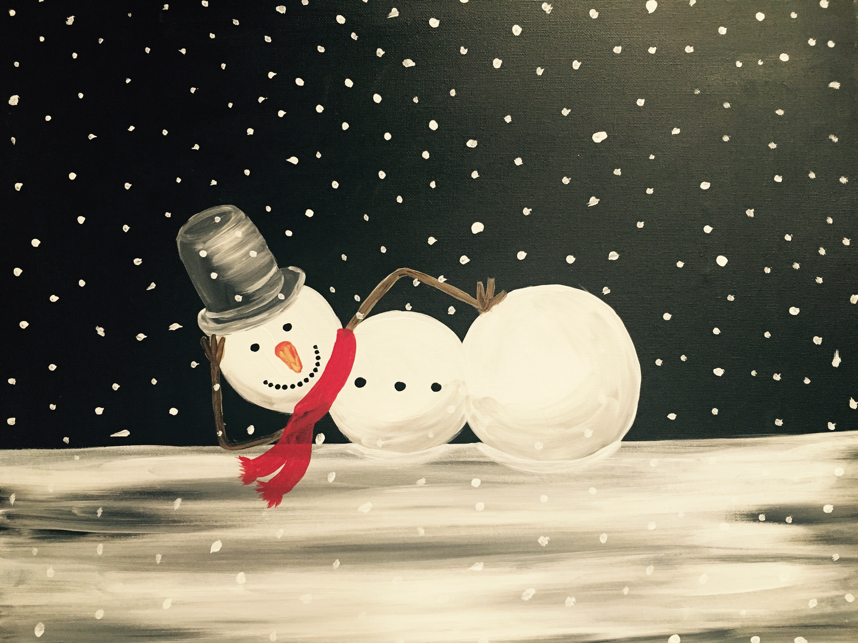 A Just Chillin in the Snow paint nite project by Yaymaker