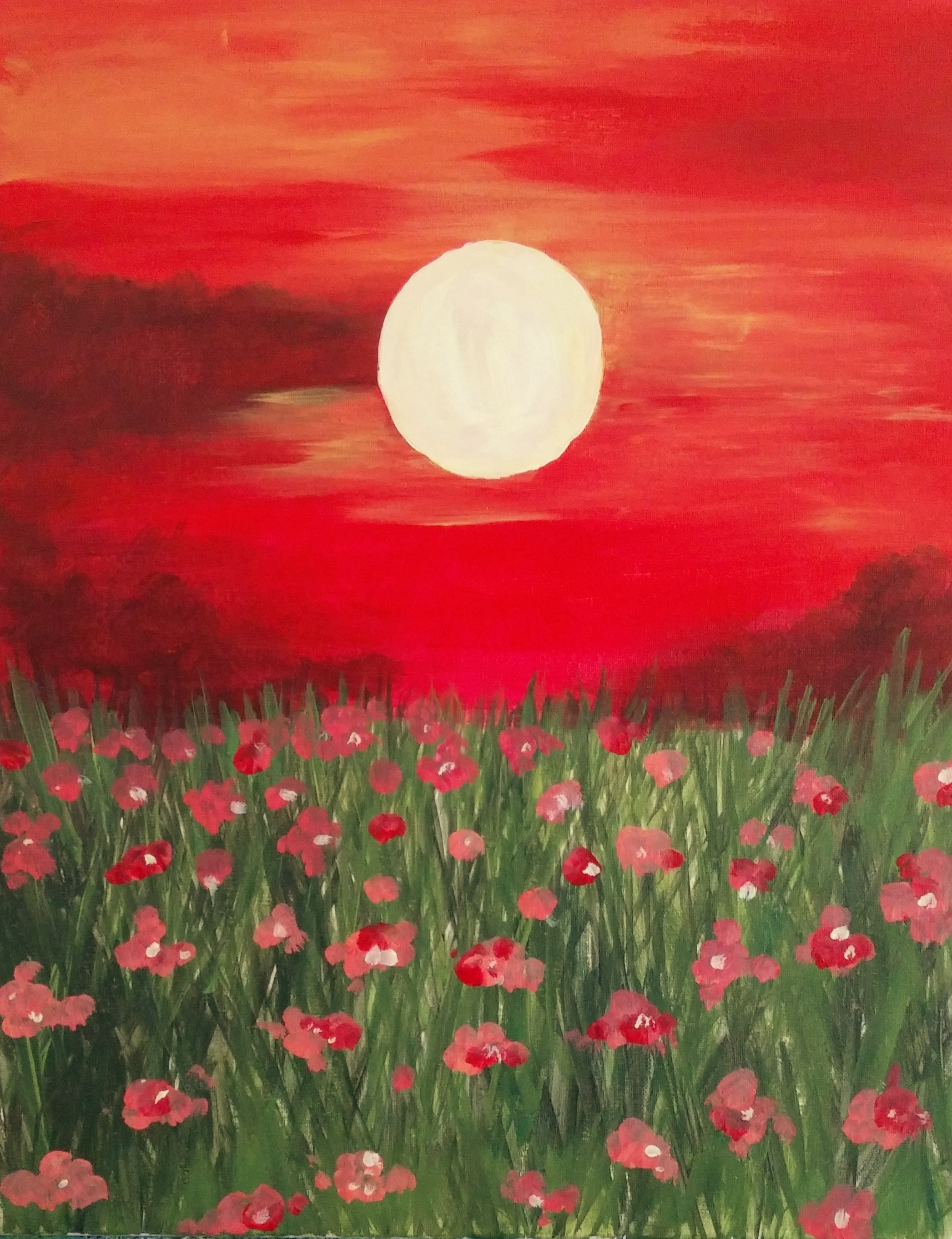 A Red Summer Sky paint nite project by Yaymaker