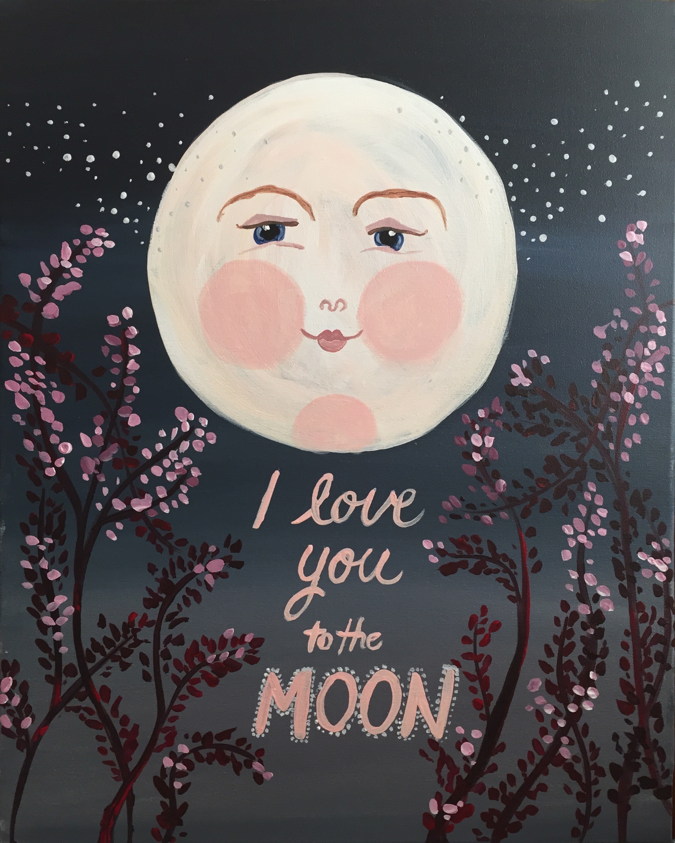 A Love to the Moon paint nite project by Yaymaker