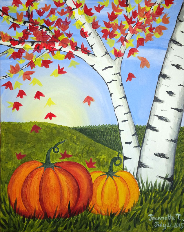 A Fall Pumpkins paint nite project by Yaymaker