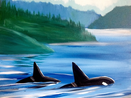 A Coastal Orcas paint nite project by Yaymaker