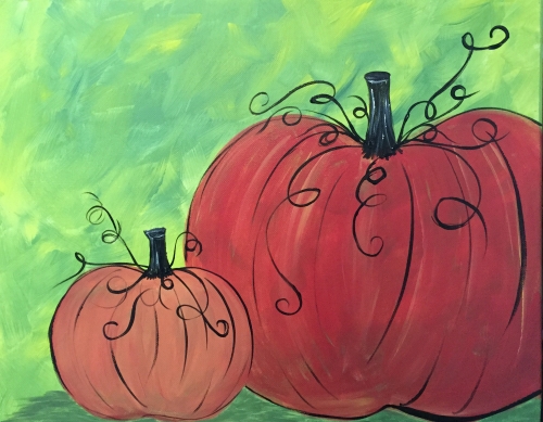 A Fall Pumpkins 2 paint nite project by Yaymaker