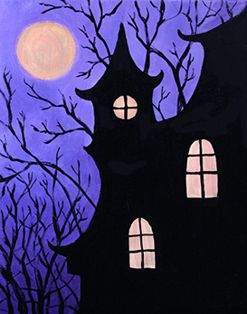 A Halloween House paint nite project by Yaymaker