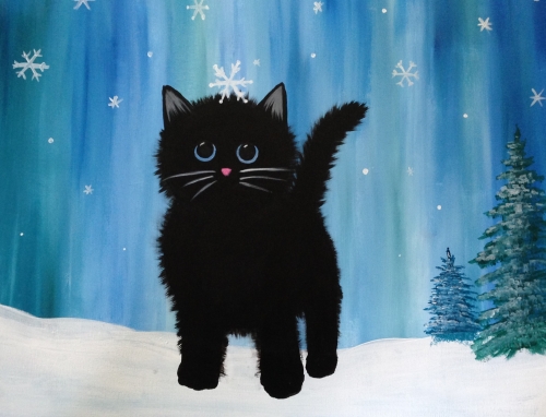 A Winter Kitten paint nite project by Yaymaker