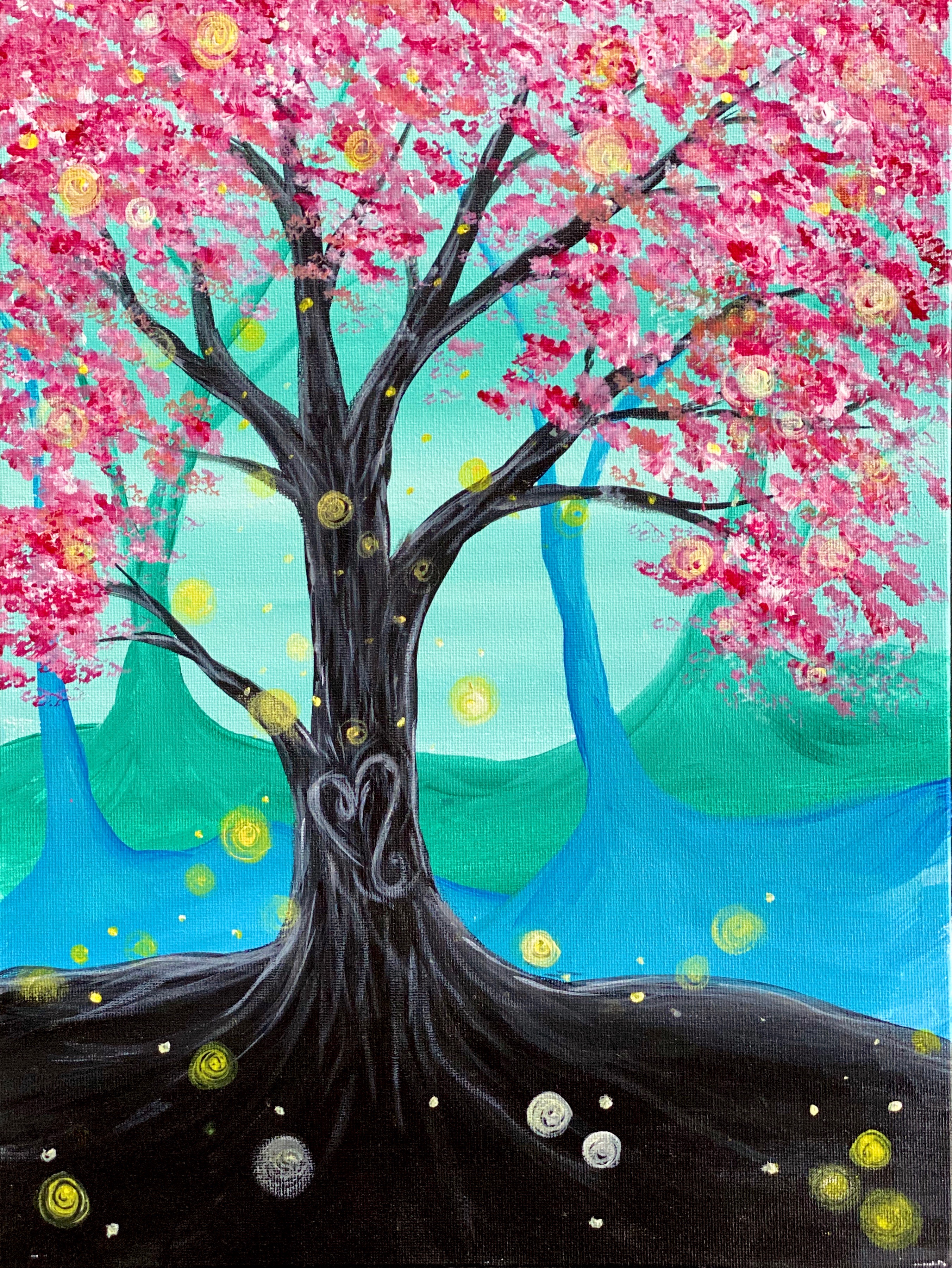 Virtual Paint Nite Mystic Heart Tree In Magic Forest In New York Ny