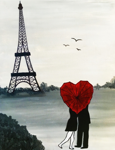 A Love in Paris paint nite project by Yaymaker