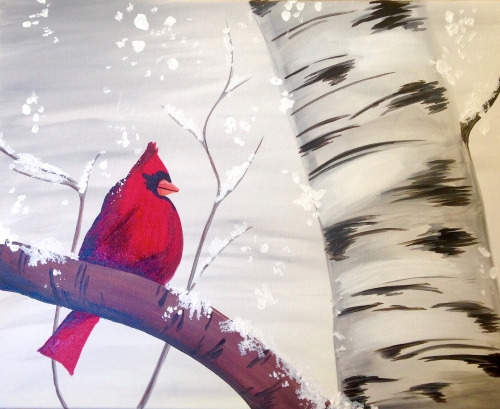 A Snowy Bird paint nite project by Yaymaker