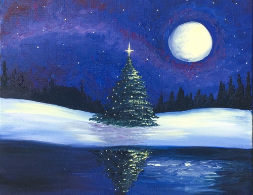 A Silent Night Tree paint nite project by Yaymaker