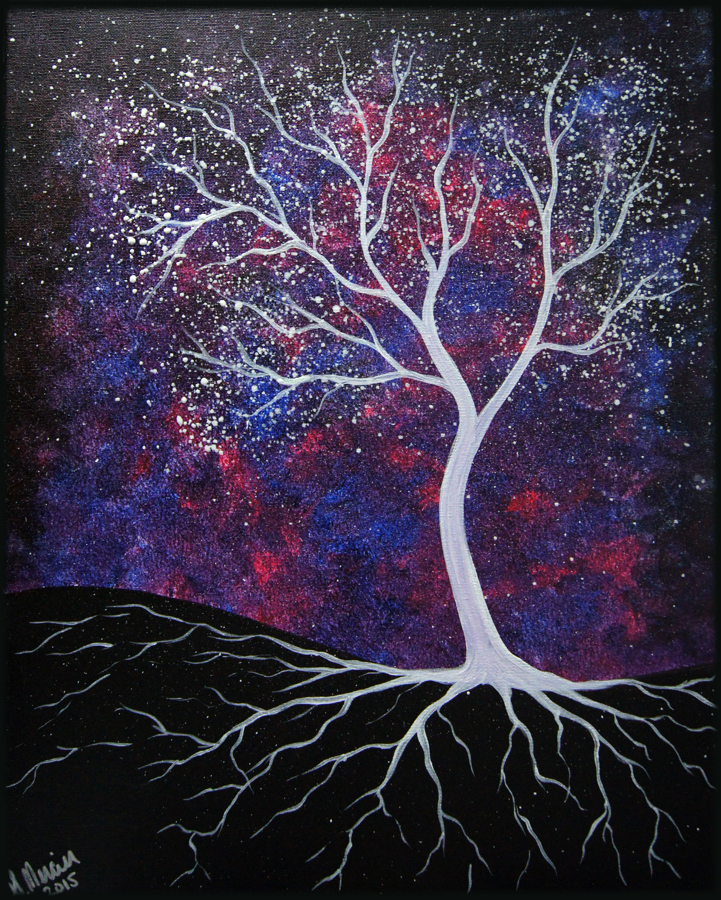 A Galaxy Tree paint nite project by Yaymaker