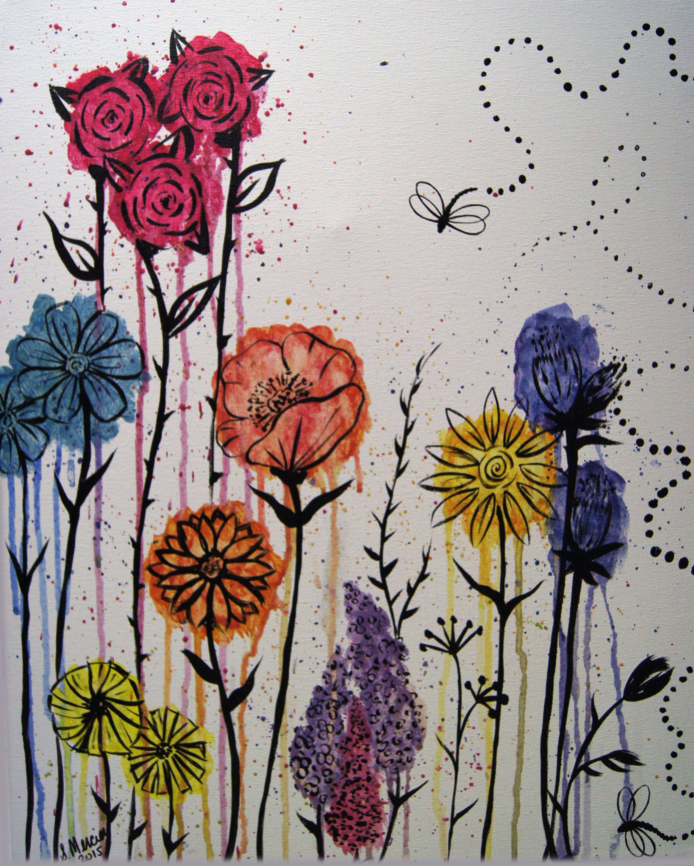 A Abstract Wildflowers paint nite project by Yaymaker