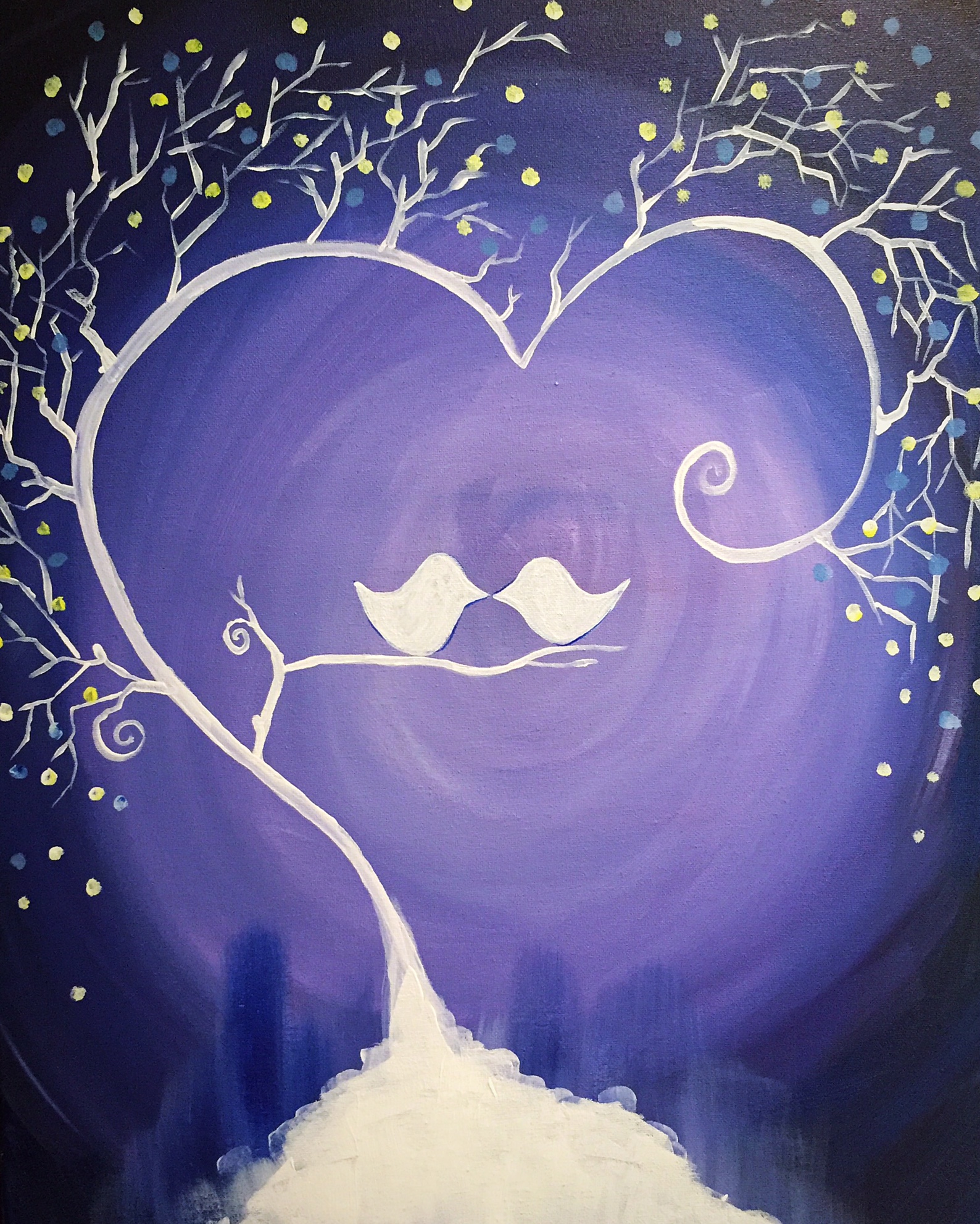 A Snow Falling In Love paint nite project by Yaymaker
