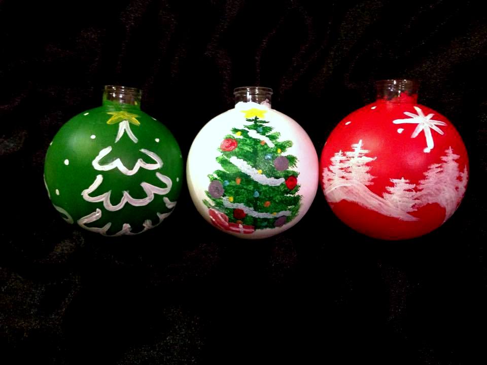 A Merry Little Trees Ornaments paint nite project by Yaymaker