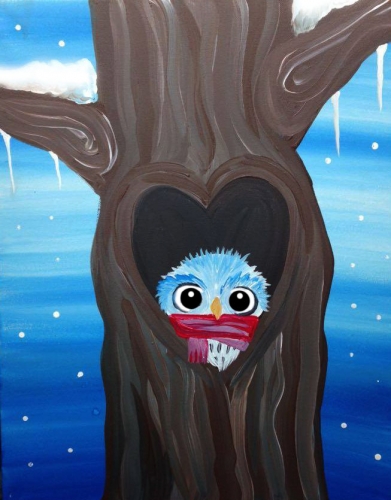 A Owl by Myself paint nite project by Yaymaker