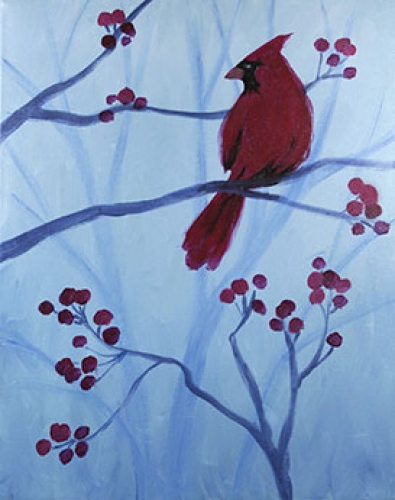 A Winter Cardinal III paint nite project by Yaymaker