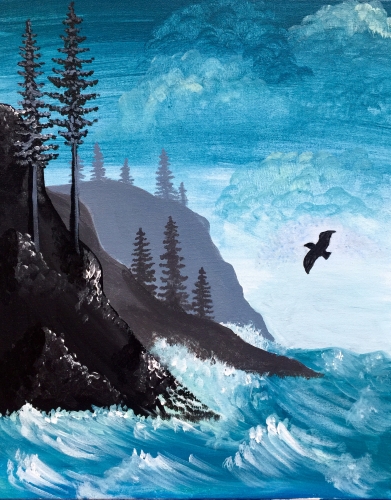 A Coastal Waves paint nite project by Yaymaker