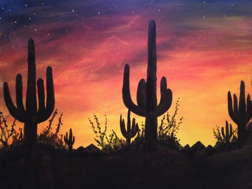 A Desert Sunset IV paint nite project by Yaymaker