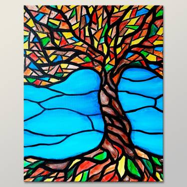A Stained Glass Autumn Tree experience project by Yaymaker
