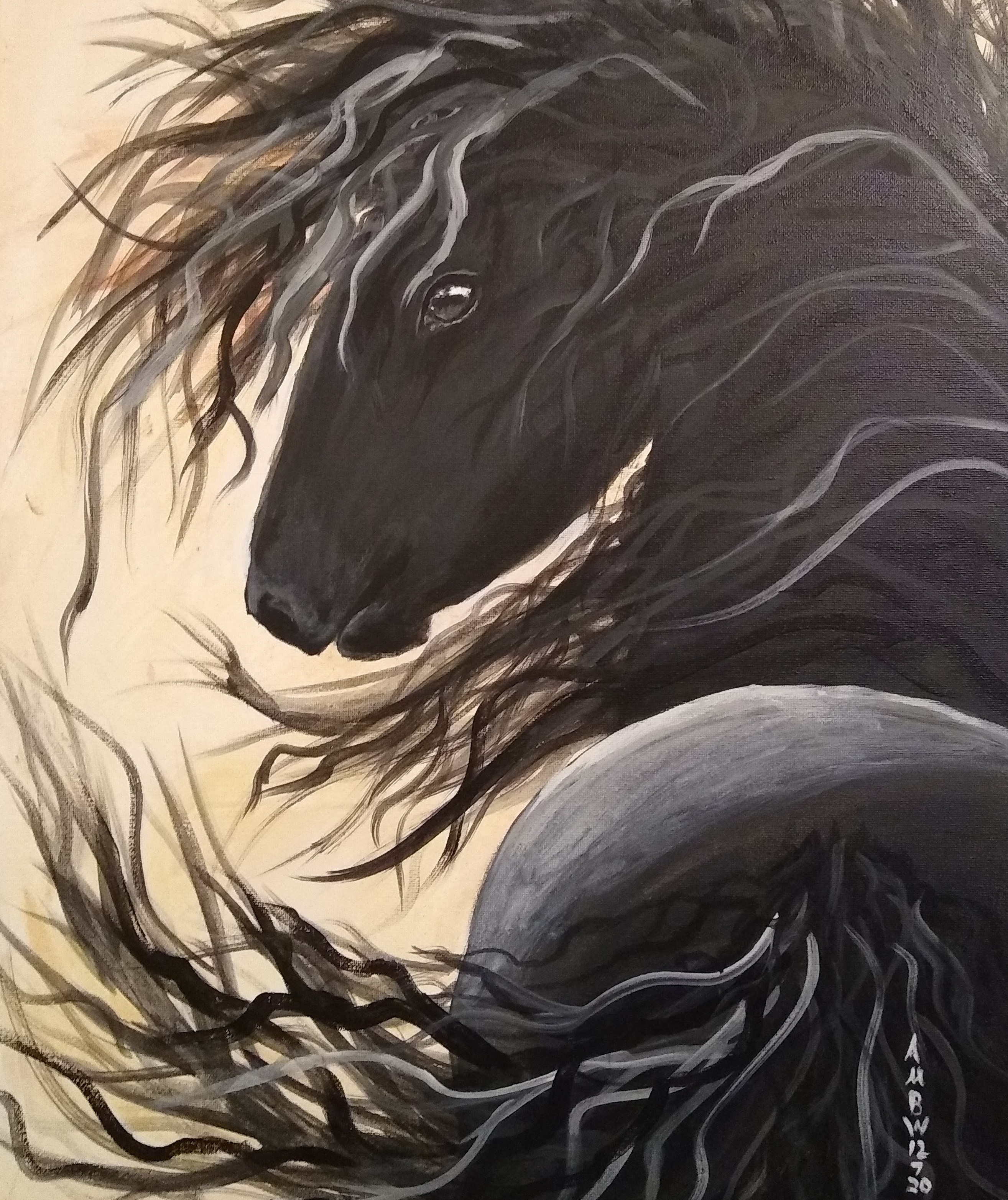 A Beautiful Fantasy Black Horse With Wild Mane experience project by Yaymaker