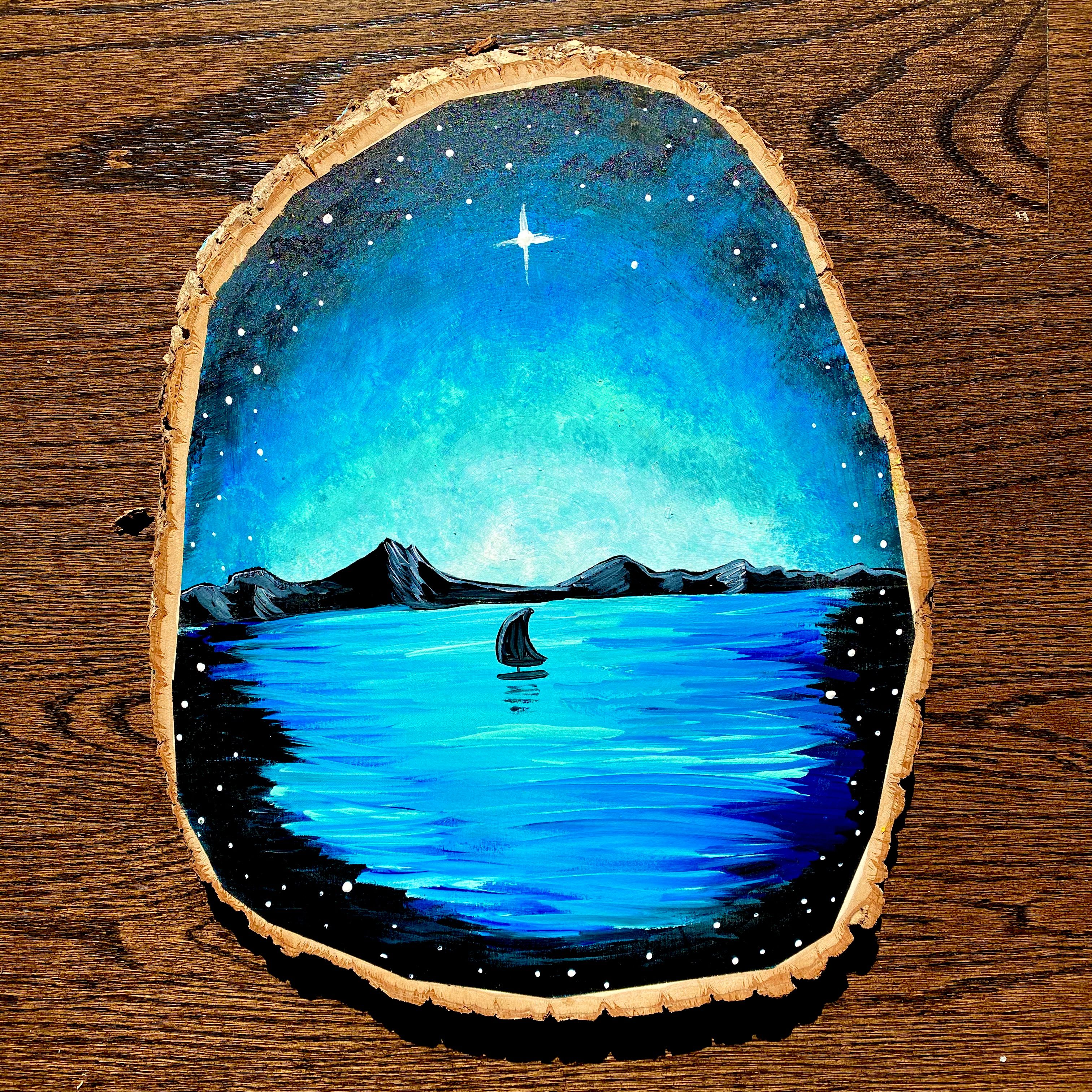 A Follow the Stars To Lead You Home Rustic Wood Slice experience project by Yaymaker