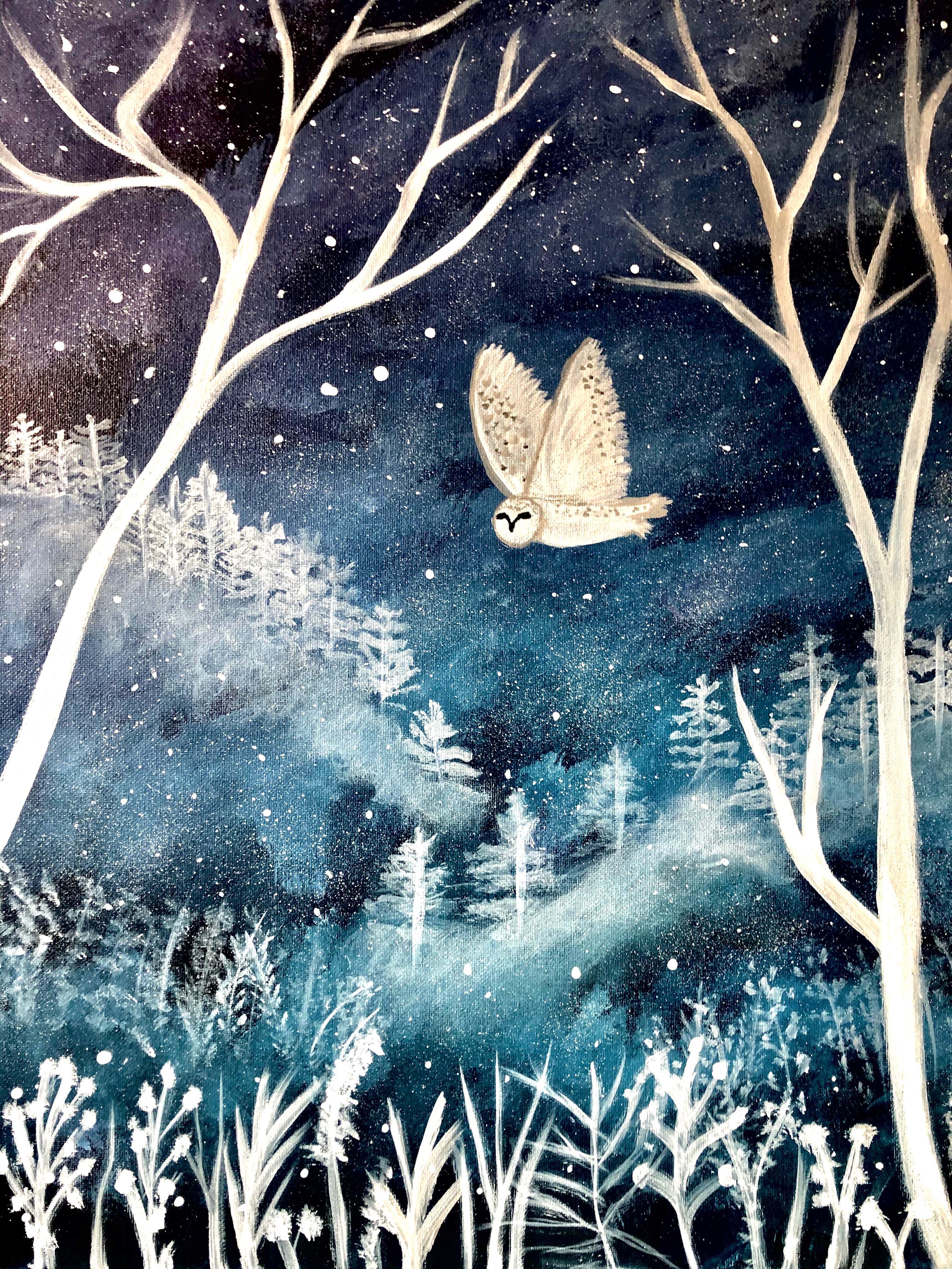 A Soaring owl in magical forest night experience project by Yaymaker