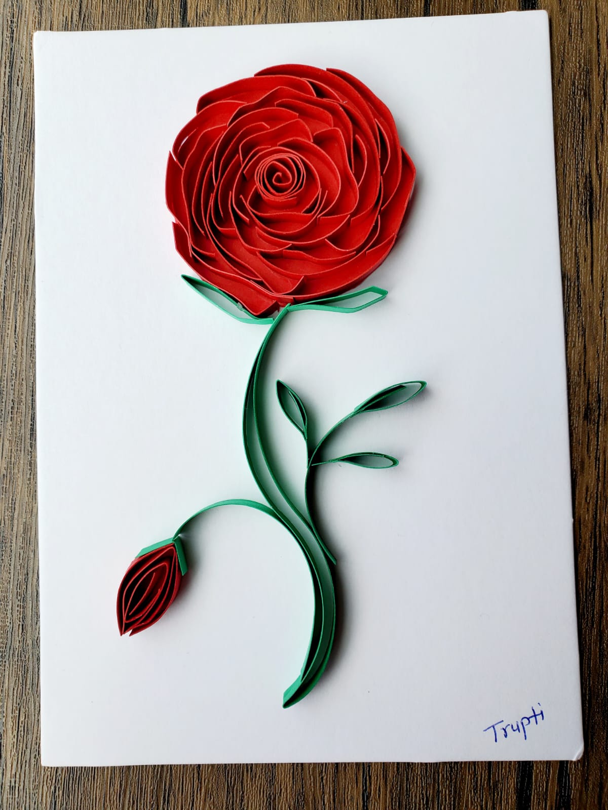 A Paper Quilling Red Rose Frame experience project by Yaymaker