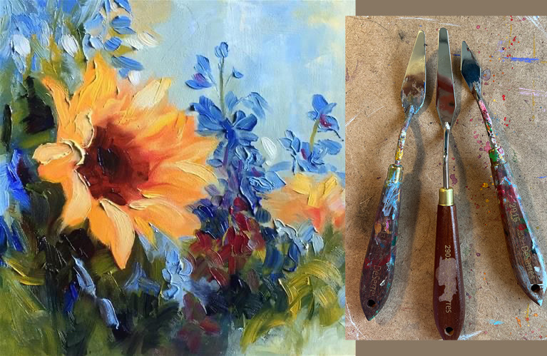 A Sunflower with palette knife experience project by Yaymaker