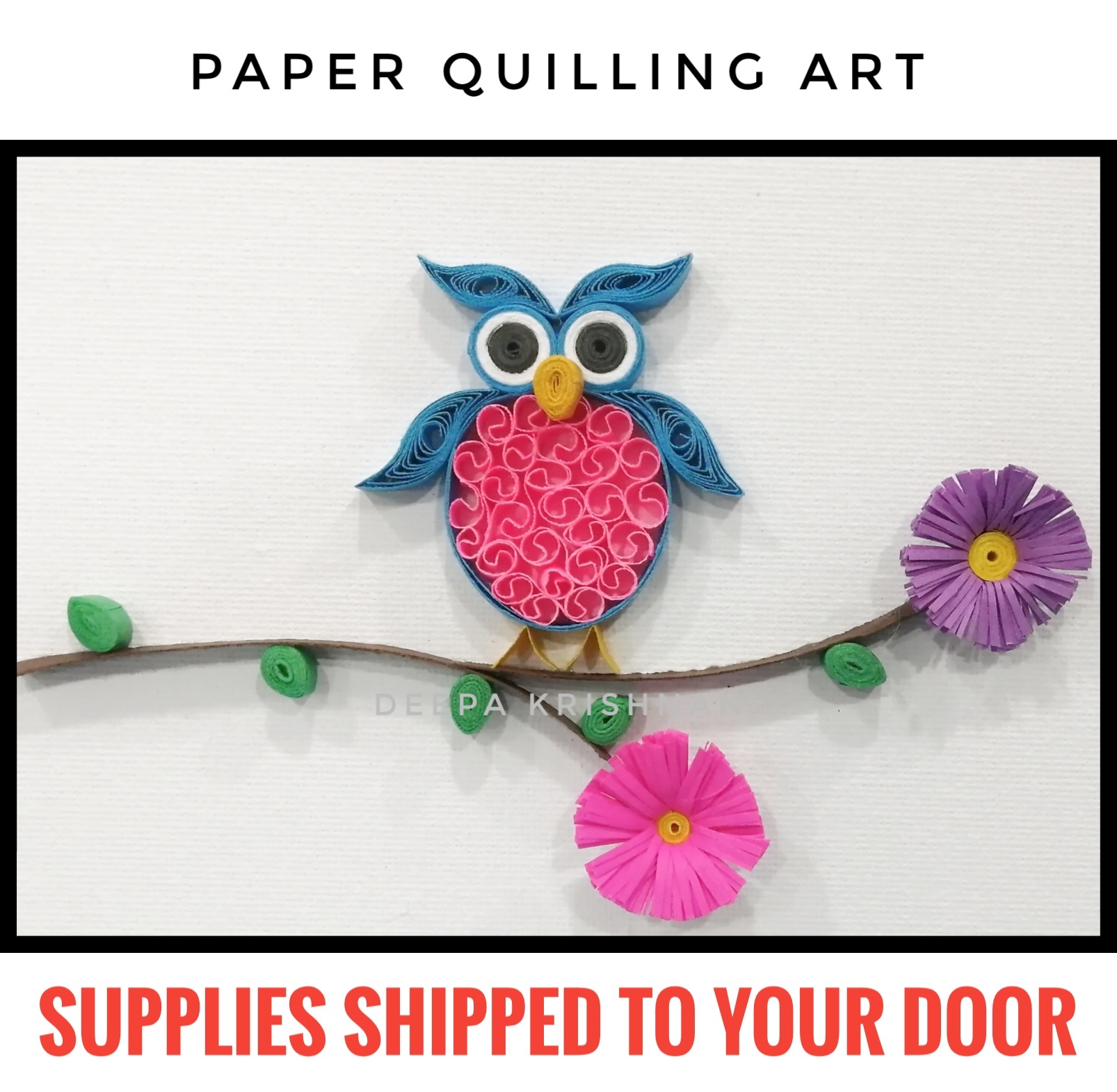 A Paper Quilling  Owl on a branch experience project by Yaymaker