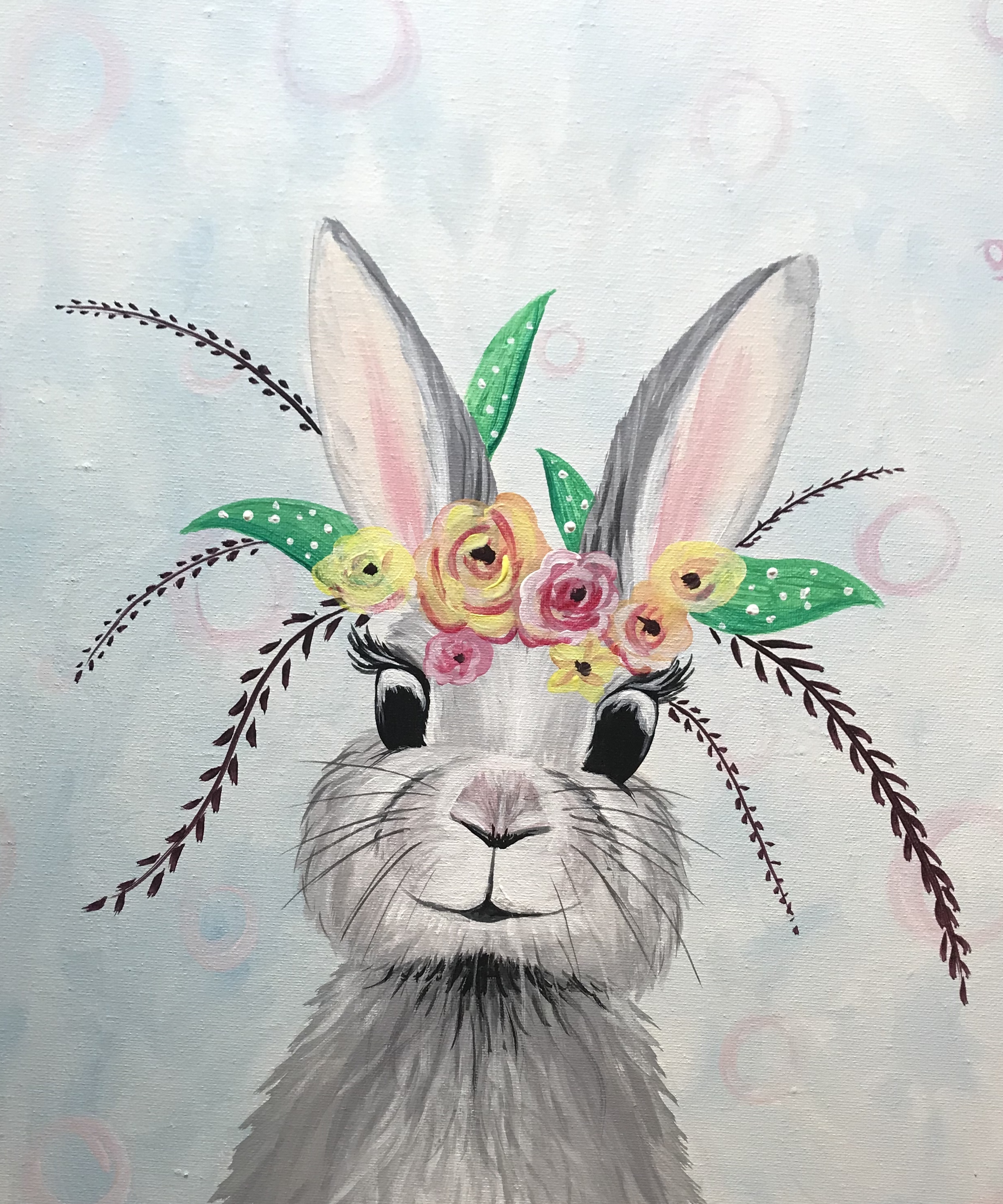 Floral Bunny II with RossiBossi Collectif d'Artistes, 03/30 - Paint Nite