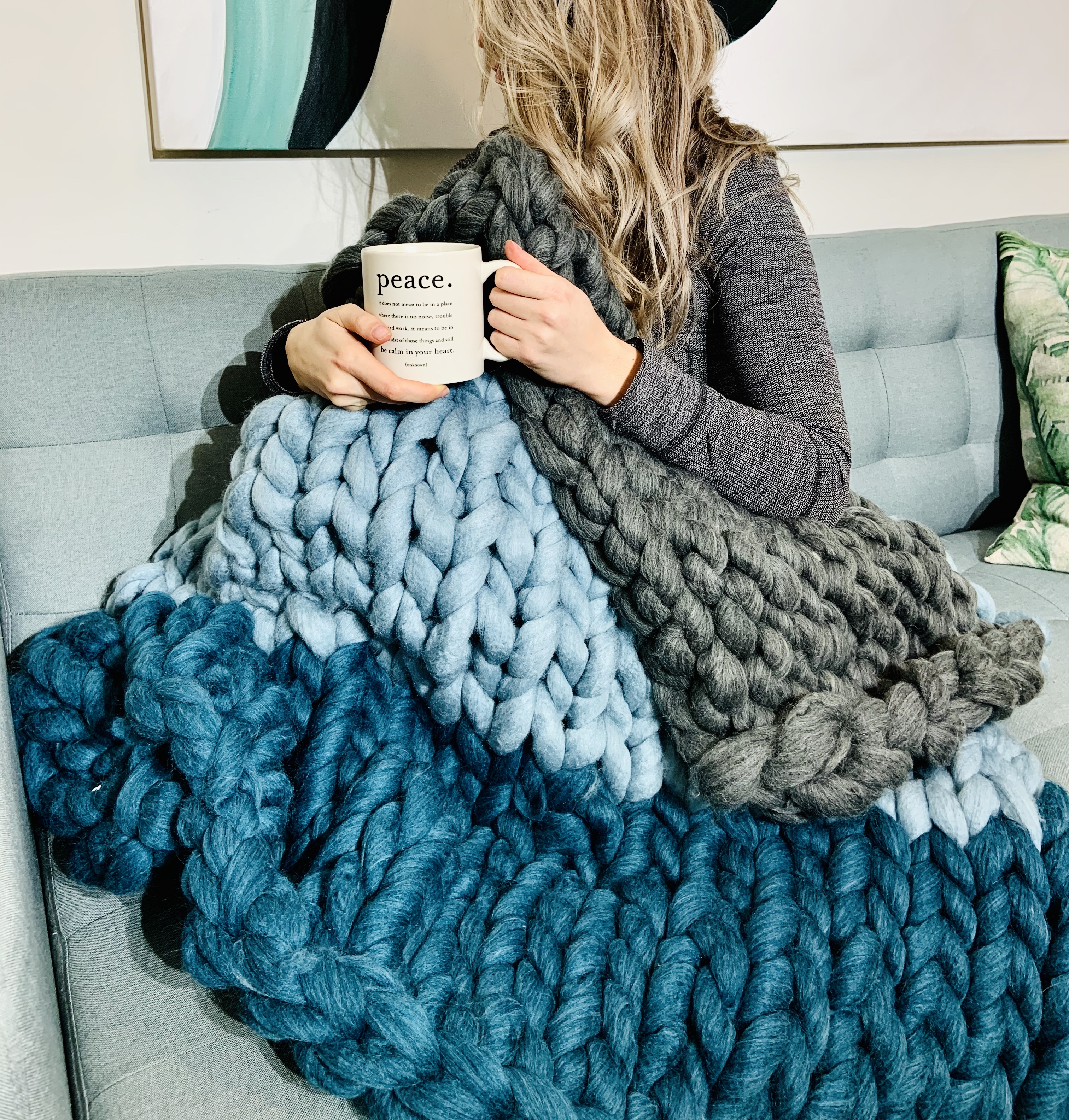 A Mixed Colour Chunky Blanket experience project by Yaymaker