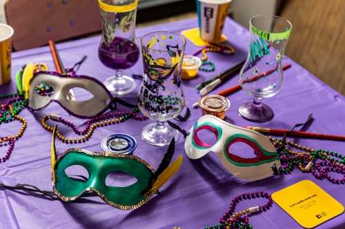 A Mardi Gras Mask  Hurricane Glass experience project by Yaymaker