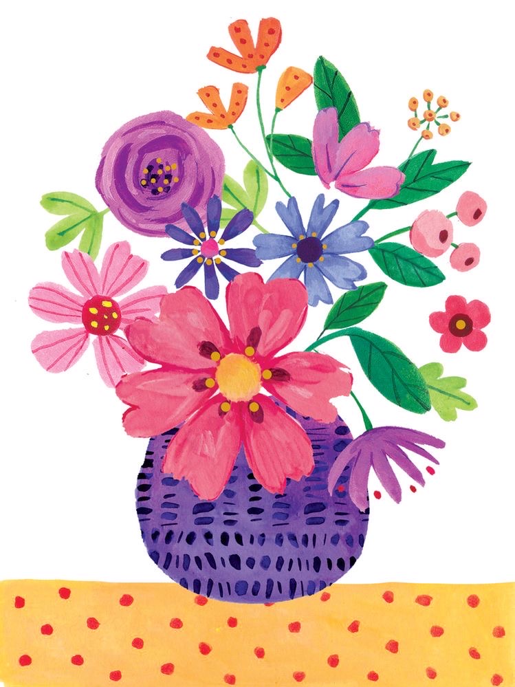 A Colorful Flowers in Purple Vase experience project by Yaymaker