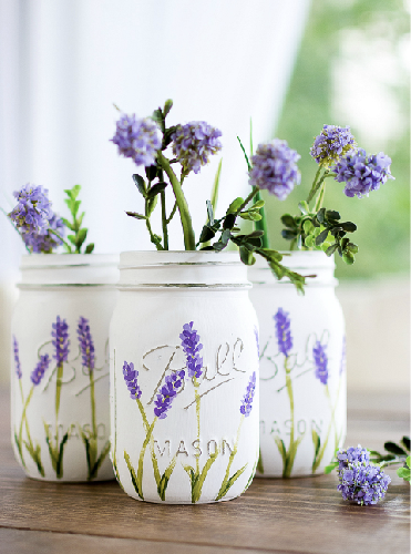 A Painted Lavender Mason Jars  Virtual Events experience project by Yaymaker