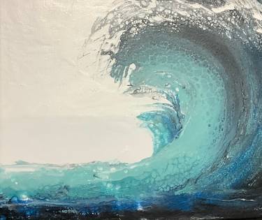 A Acrylic pour Swipe ocean wave experience project by Yaymaker