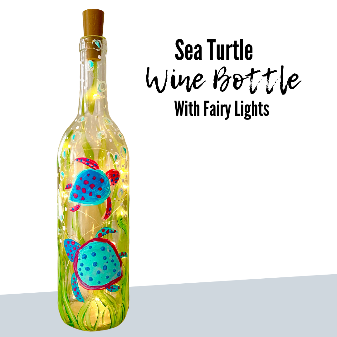 A Sea Turtle Wine Bottle and Fairy Lights experience project by Yaymaker