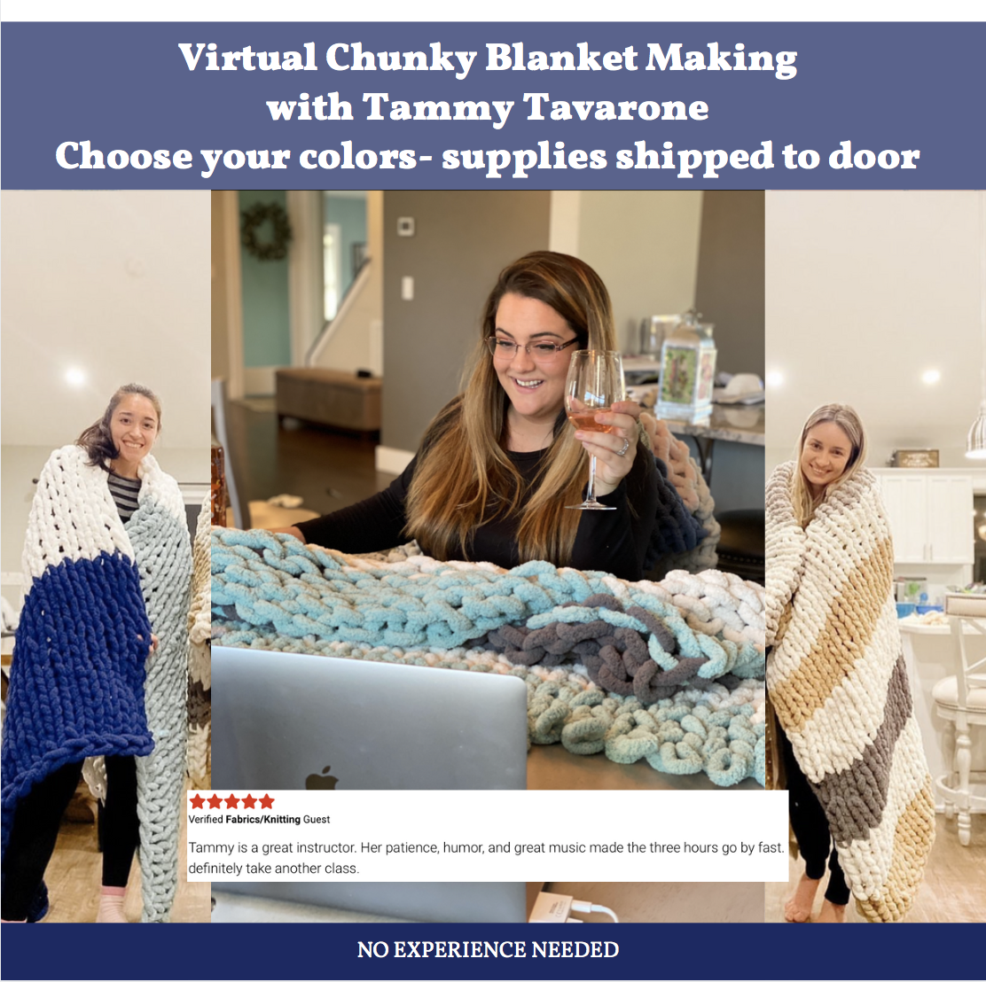 A Chunky Blanket Making with Tammy Tavarone Expert Host experience project by Yaymaker