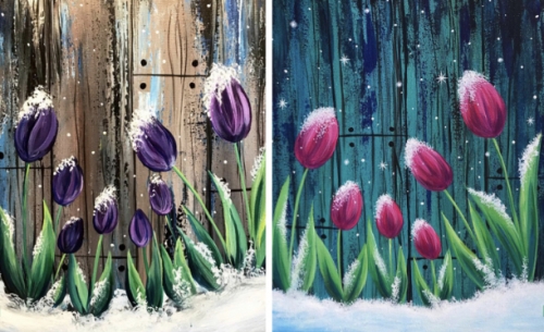 A Frosted Tulips Partner Painting experience project by Yaymaker