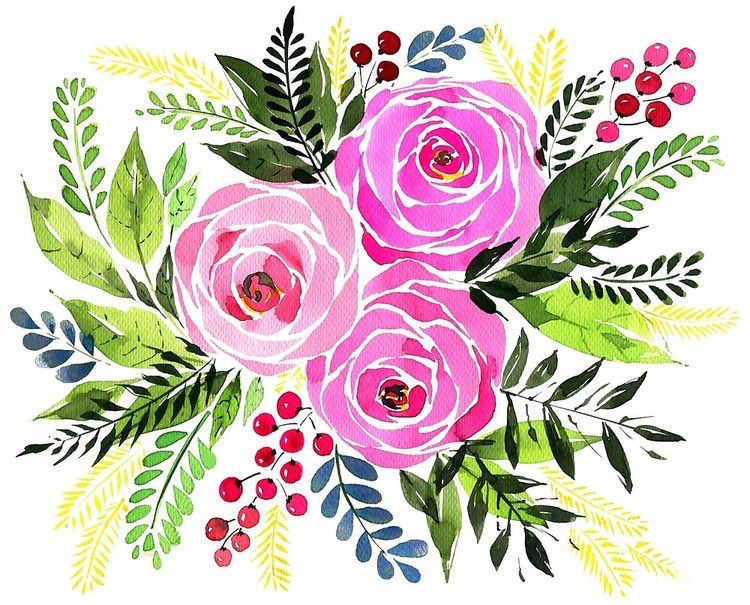 A Pink Roses Watercolor experience project by Yaymaker